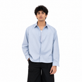 Blue Cotton Linen Relaxed Shirt