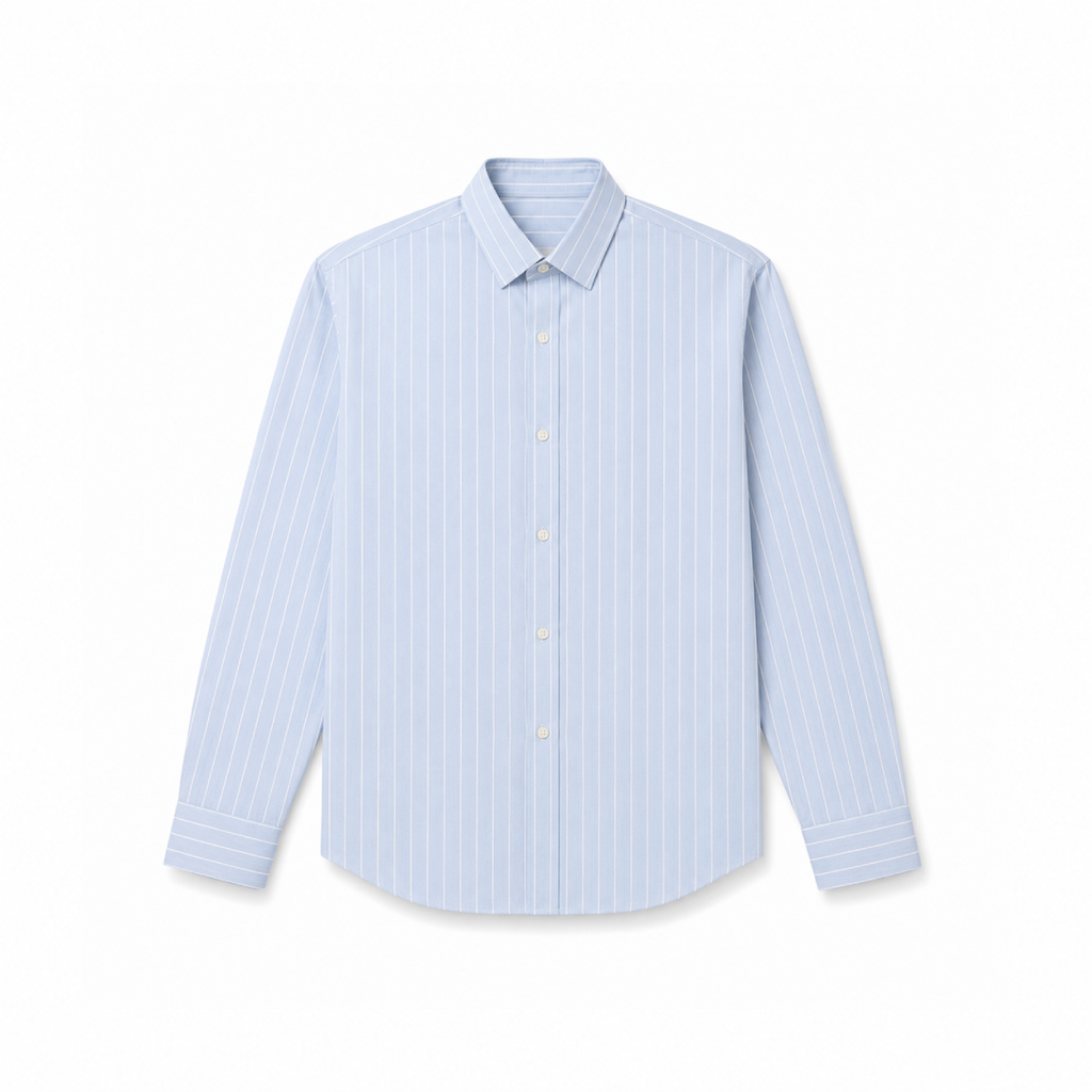 Blue Cotton Linen Relaxed Shirt