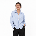 Blue Cotton Linen Relaxed Shirt