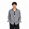 Grey Cotton Linen Relaxed Shirt