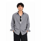 Grey Cotton Linen Relaxed Shirt
