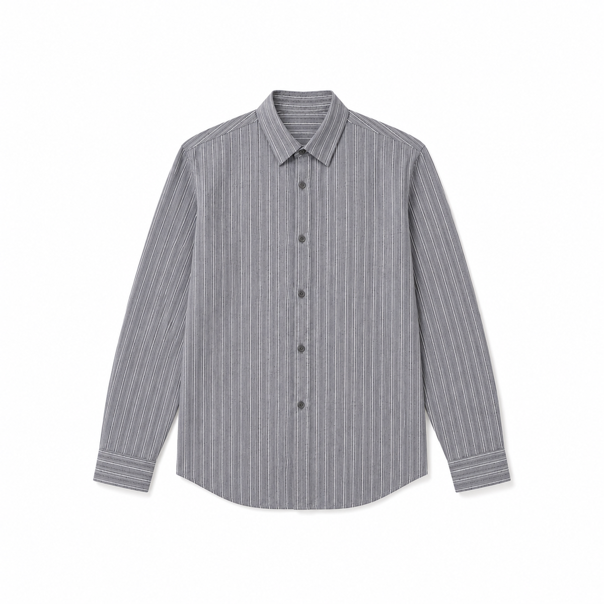 Grey Cotton Linen Relaxed Shirt