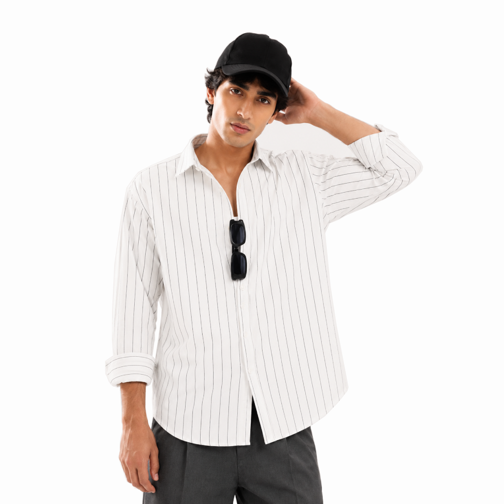 White Cotton Linen Relaxed Shirt
