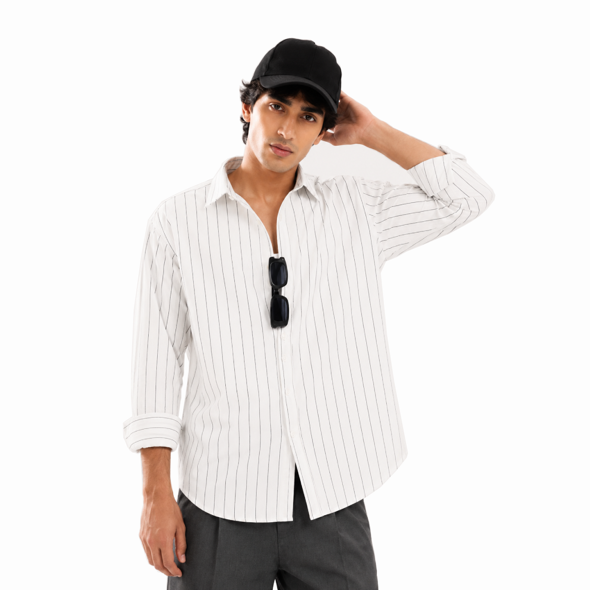 White Cotton Linen Relaxed Shirt